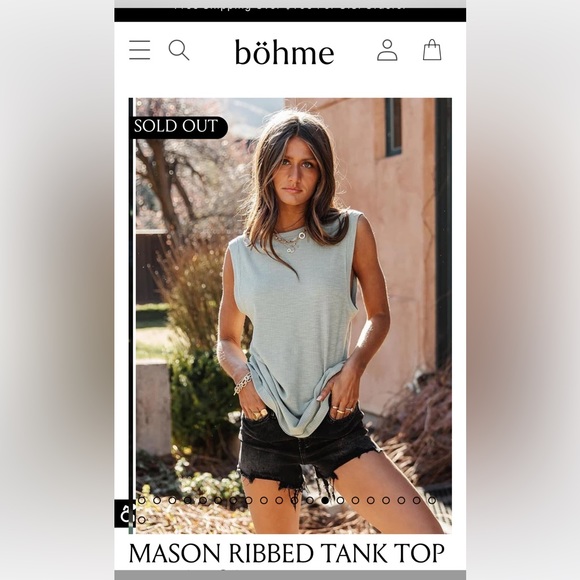 NWOT Bohme mason ribbed tank top - L - Picture 1 of 7